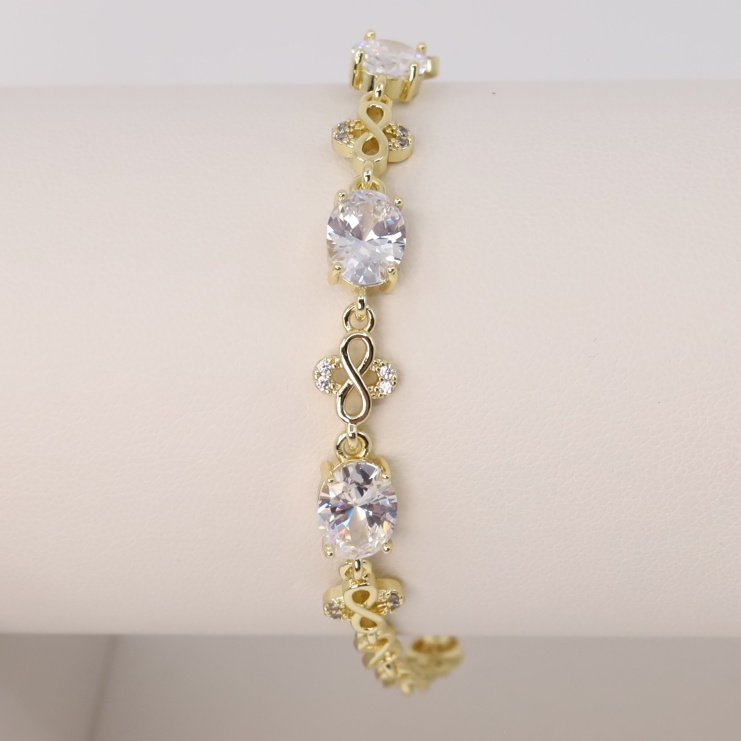 Bratara placata cu aur 14K model BF723 - 19 cm